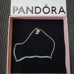 Pandora Blue Wavy Slider Bracelet